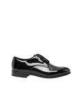 Black Leather  Finish Lace Up Dress Shoe 1