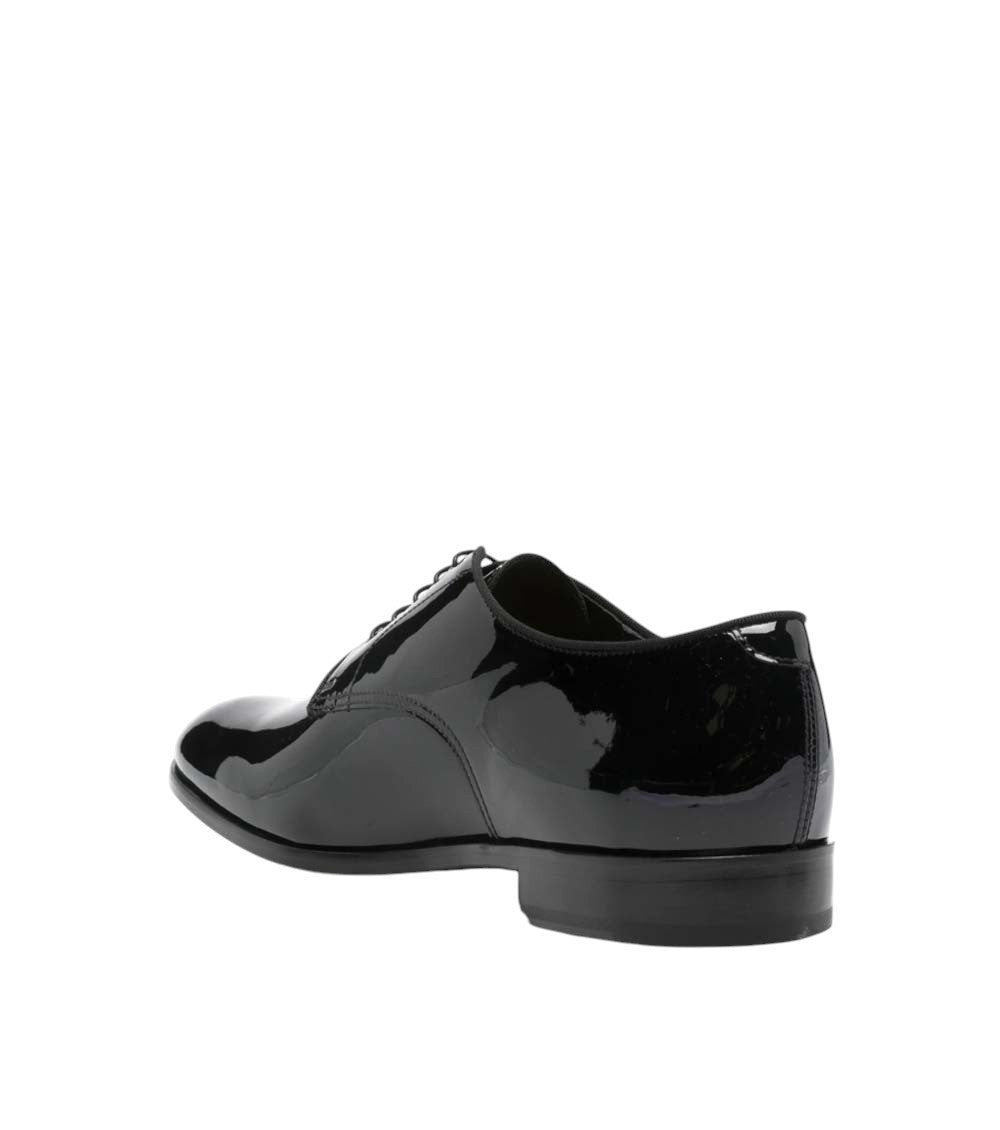 Black Leather  Finish Lace Up Dress Shoe 2