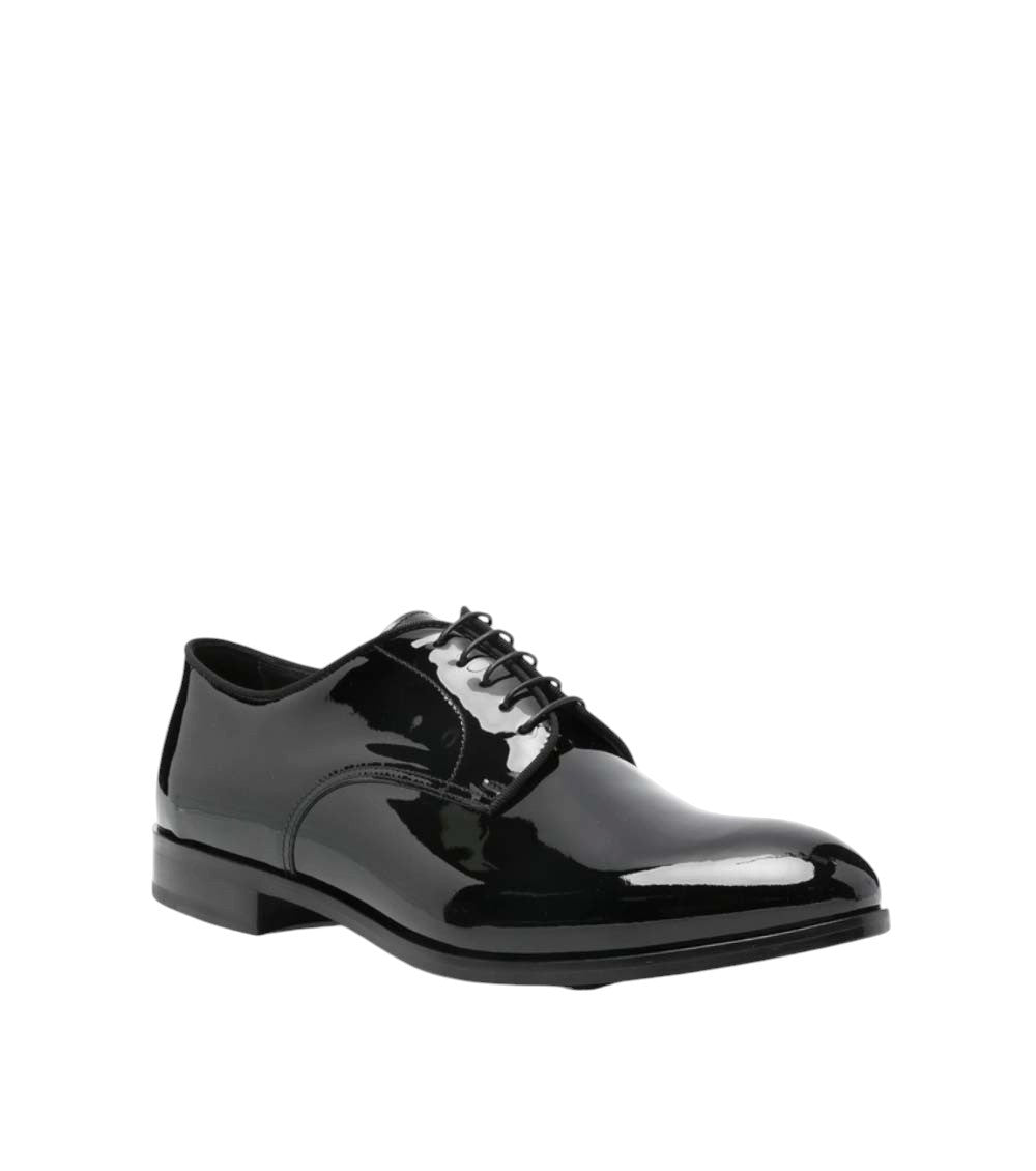 Black Leather  Finish Lace Up Dress Shoe 4