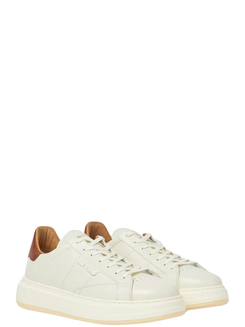 White Color Block Classic Sneakers 2