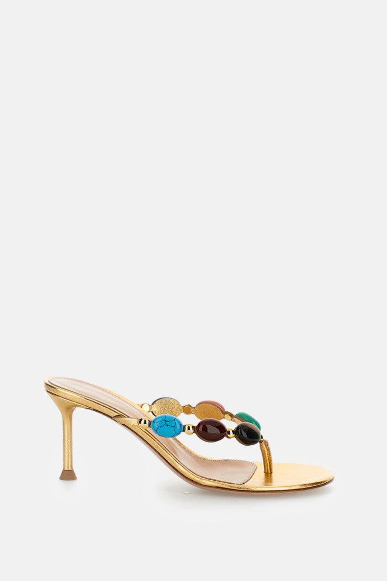 Golden Leather Heels 1