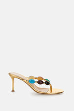 Golden Leather Heels 1