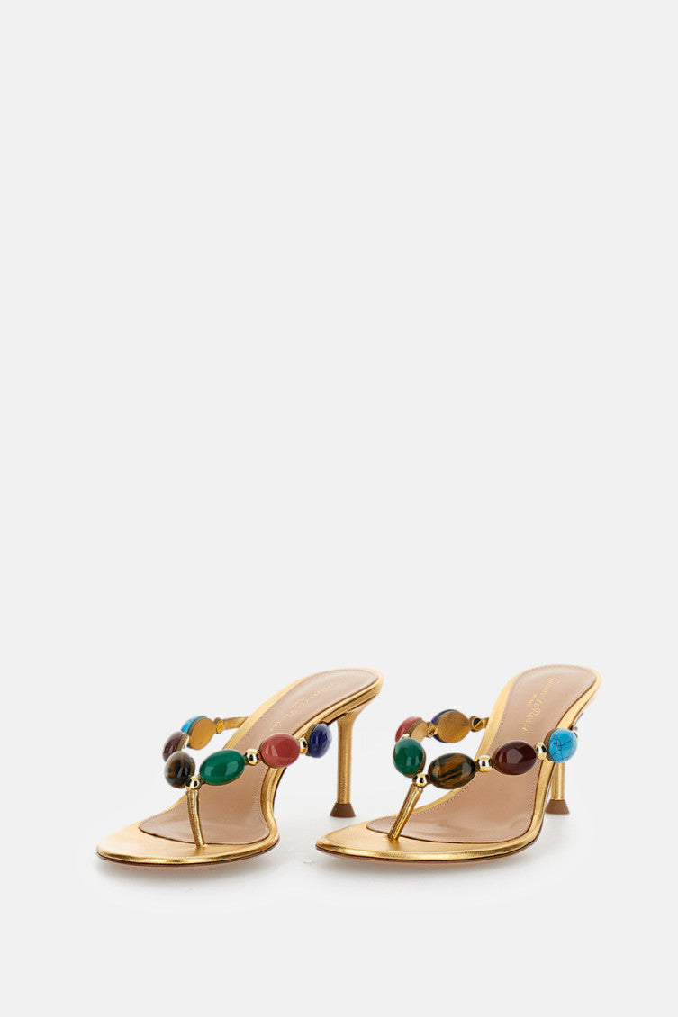 Golden Leather Heels 2