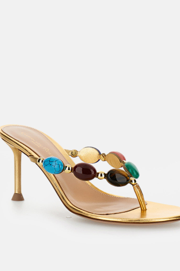 Golden Leather Heels 4