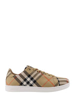 Beige Check Pattern Sneakers 1