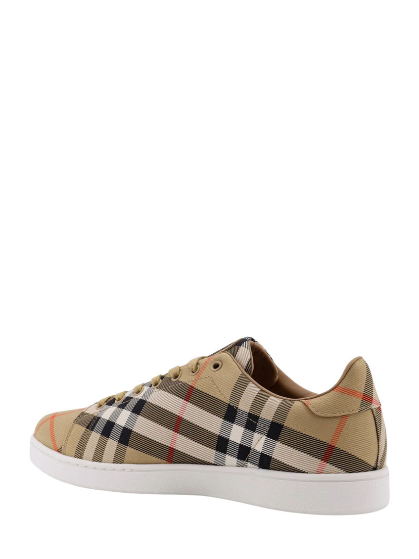 Beige Check Pattern Sneakers 3