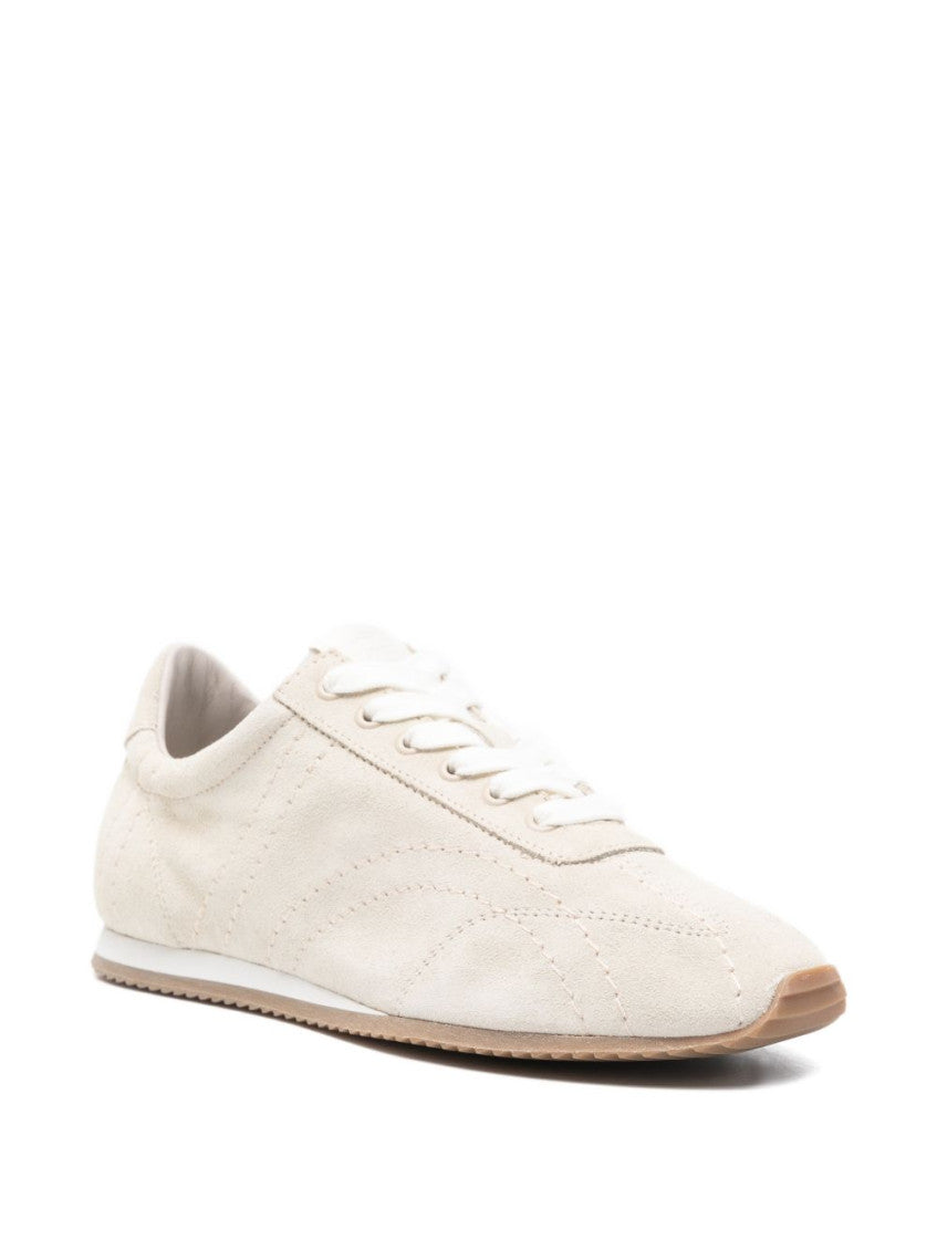 Beige Leather Sneakers 4