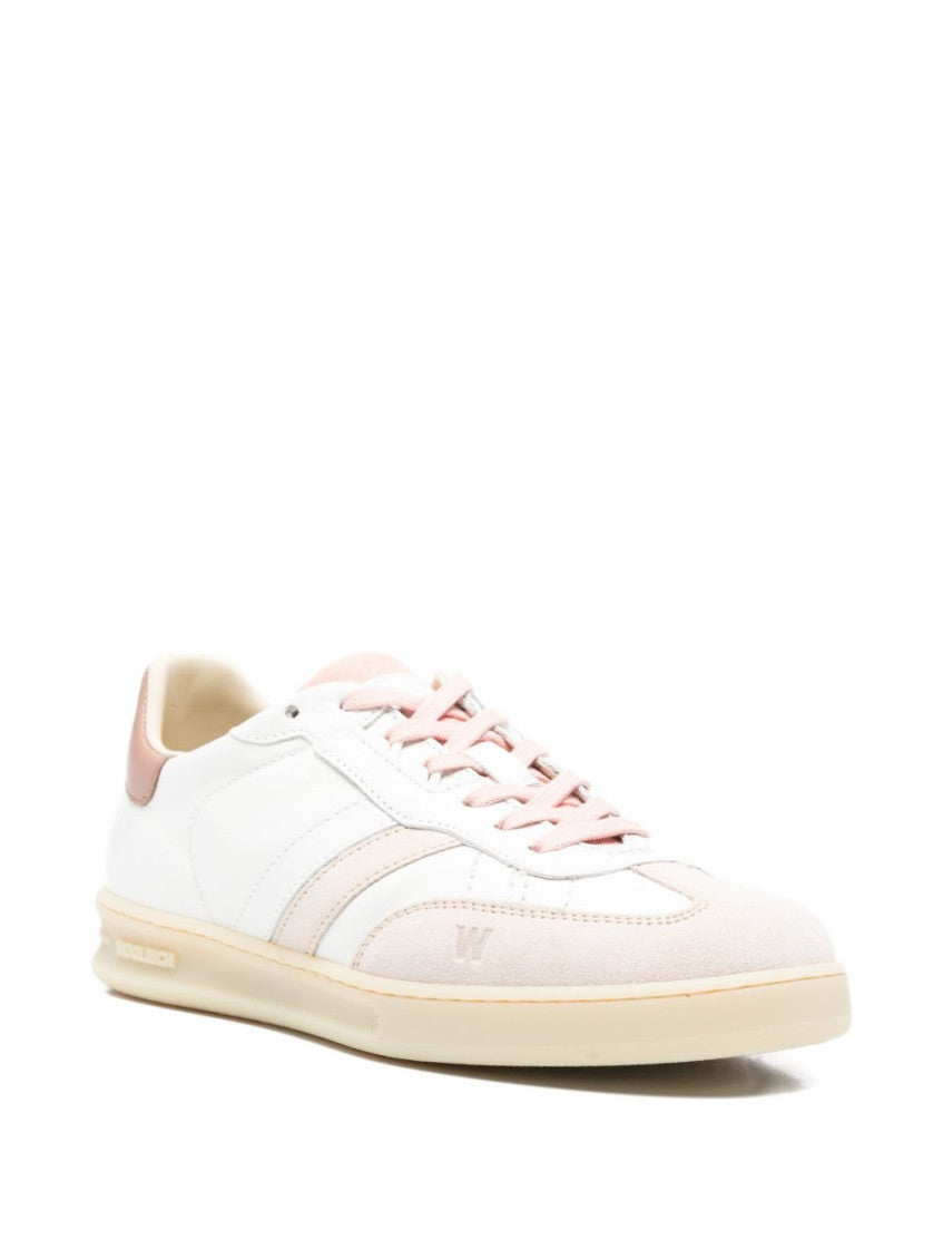 Pink Double U Leather Sneakers 2
