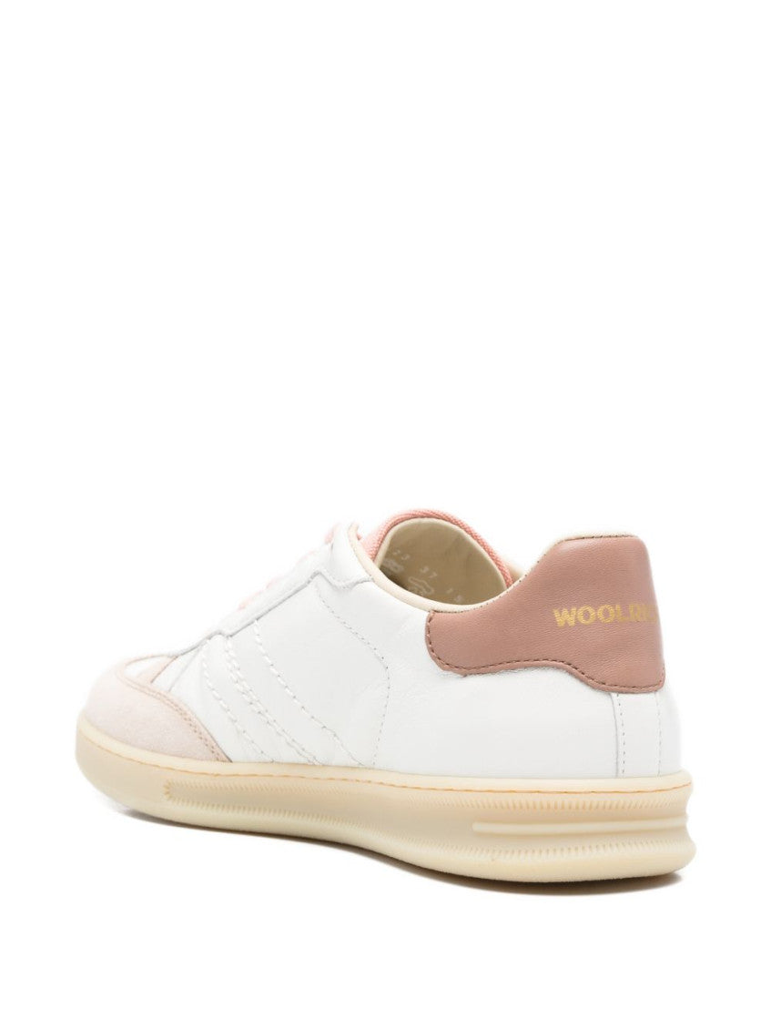 Pink Double U Leather Sneakers 3