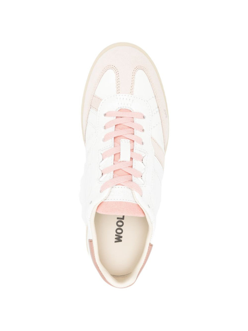 Pink Double U Leather Sneakers 4