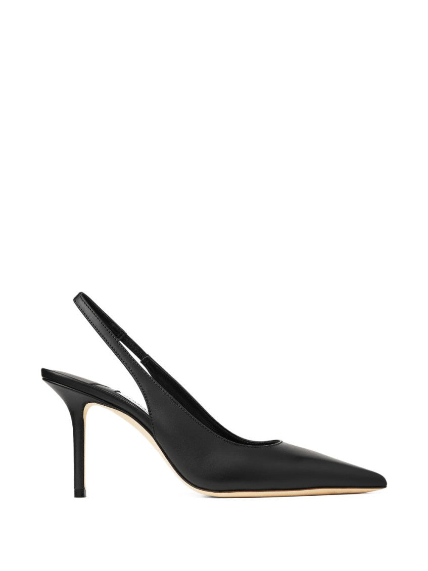Black Leather Slingback Pumps 1