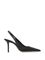 Black Leather Slingback Pumps 1