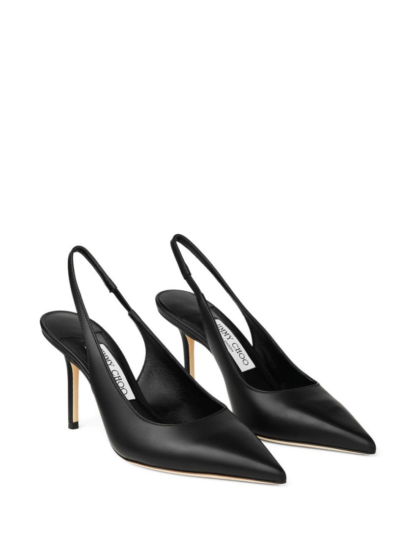 Black Leather Slingback Pumps 2
