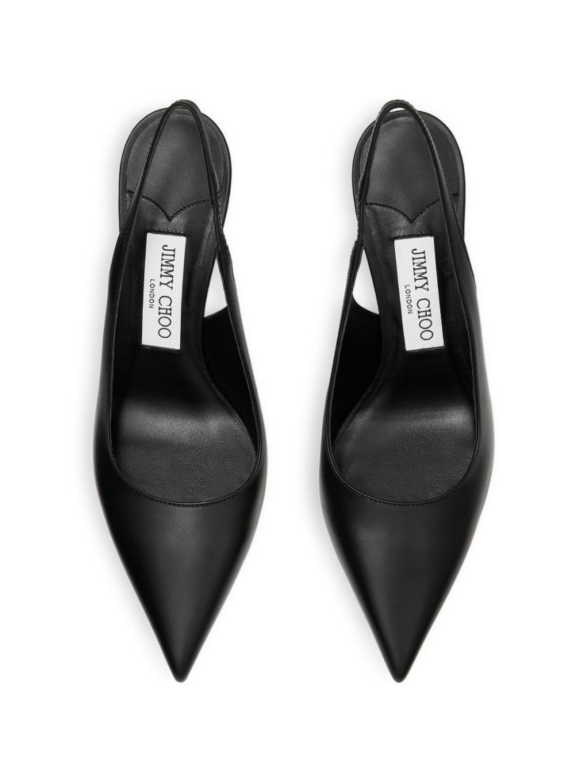Black Leather Slingback Pumps 3