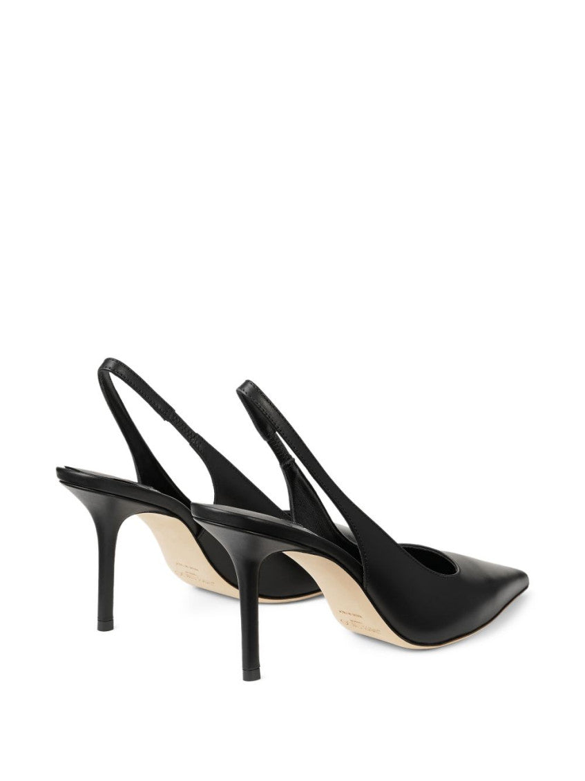 Black Leather Slingback Pumps 4