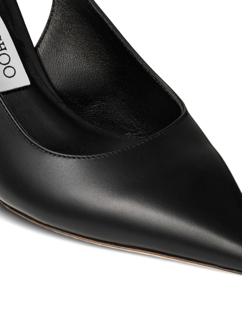 Black Leather Slingback Pumps 5