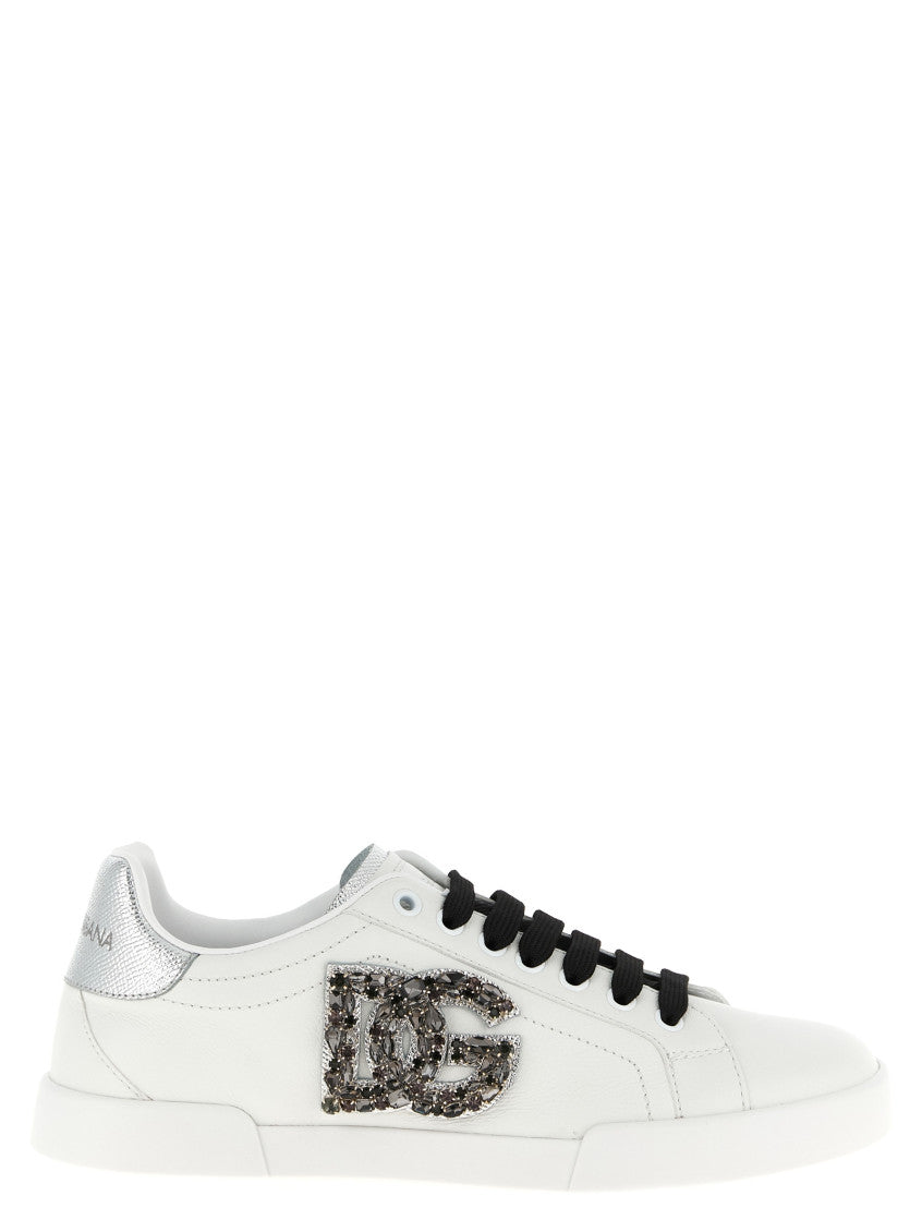 White Embellished Sneakers 1