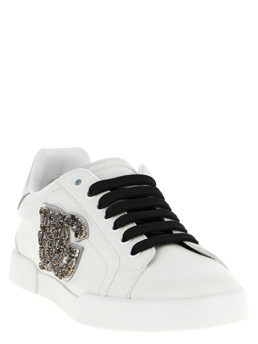 White Embellished Sneakers 2
