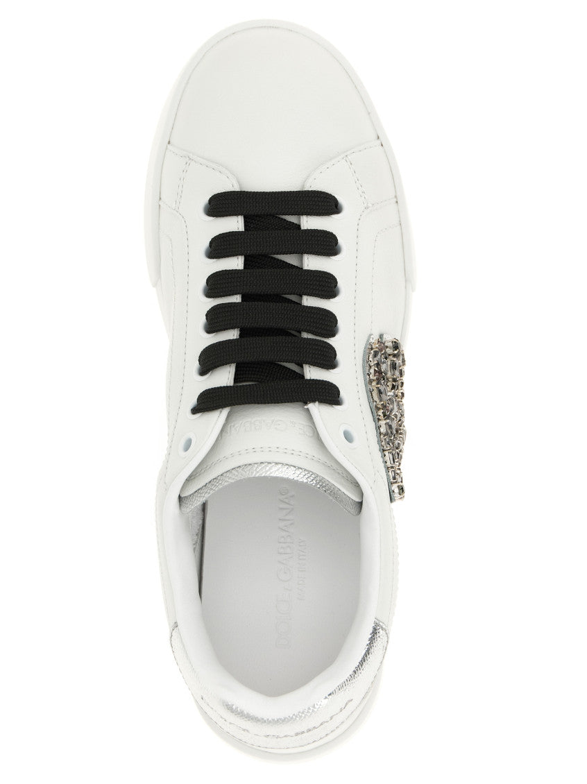 White Embellished Sneakers 4