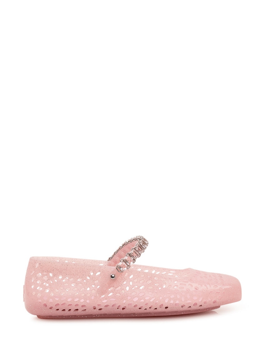 Pink Embellished Ballet Flats 1