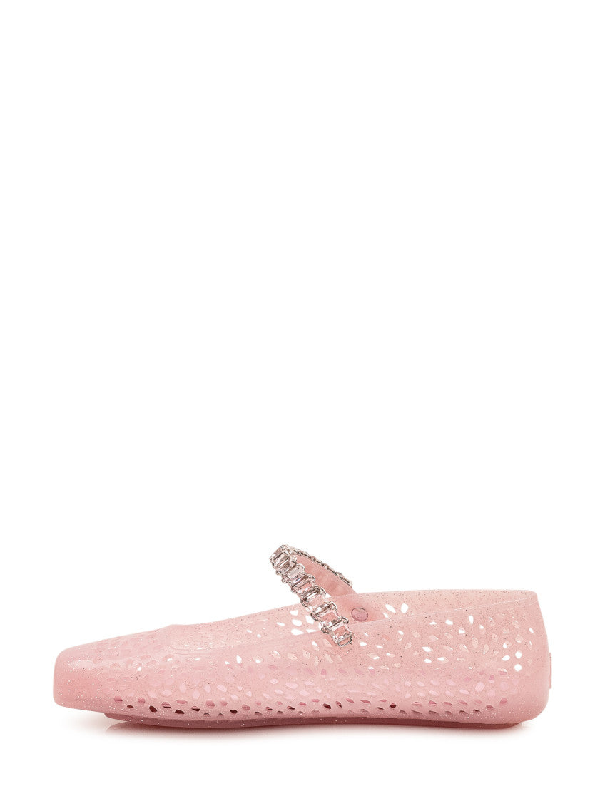 Pink Embellished Ballet Flats 2
