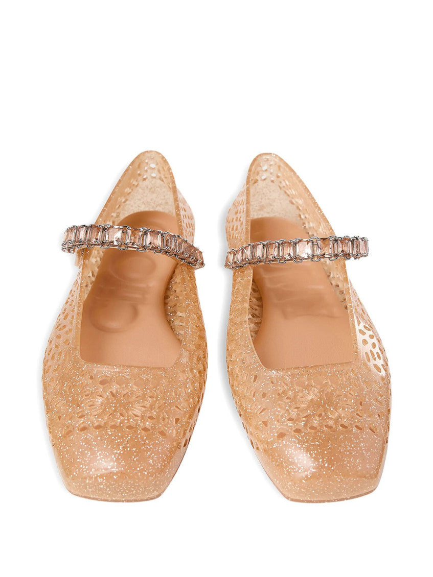 Light Brown Embellished Ballet Flats 3