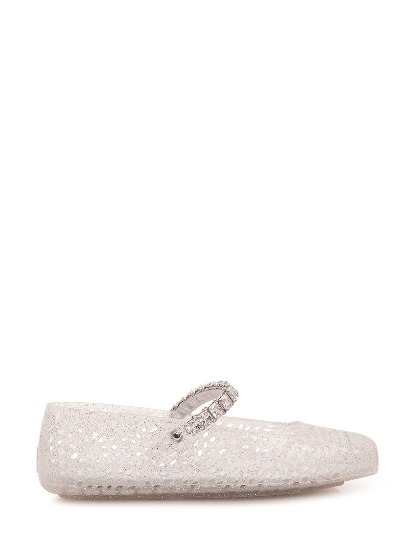 Silver Embellished Ballet Flats 1