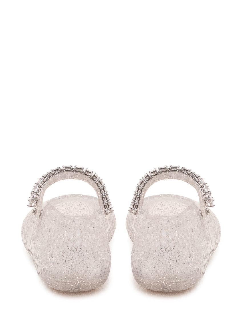 Silver Embellished Ballet Flats 3