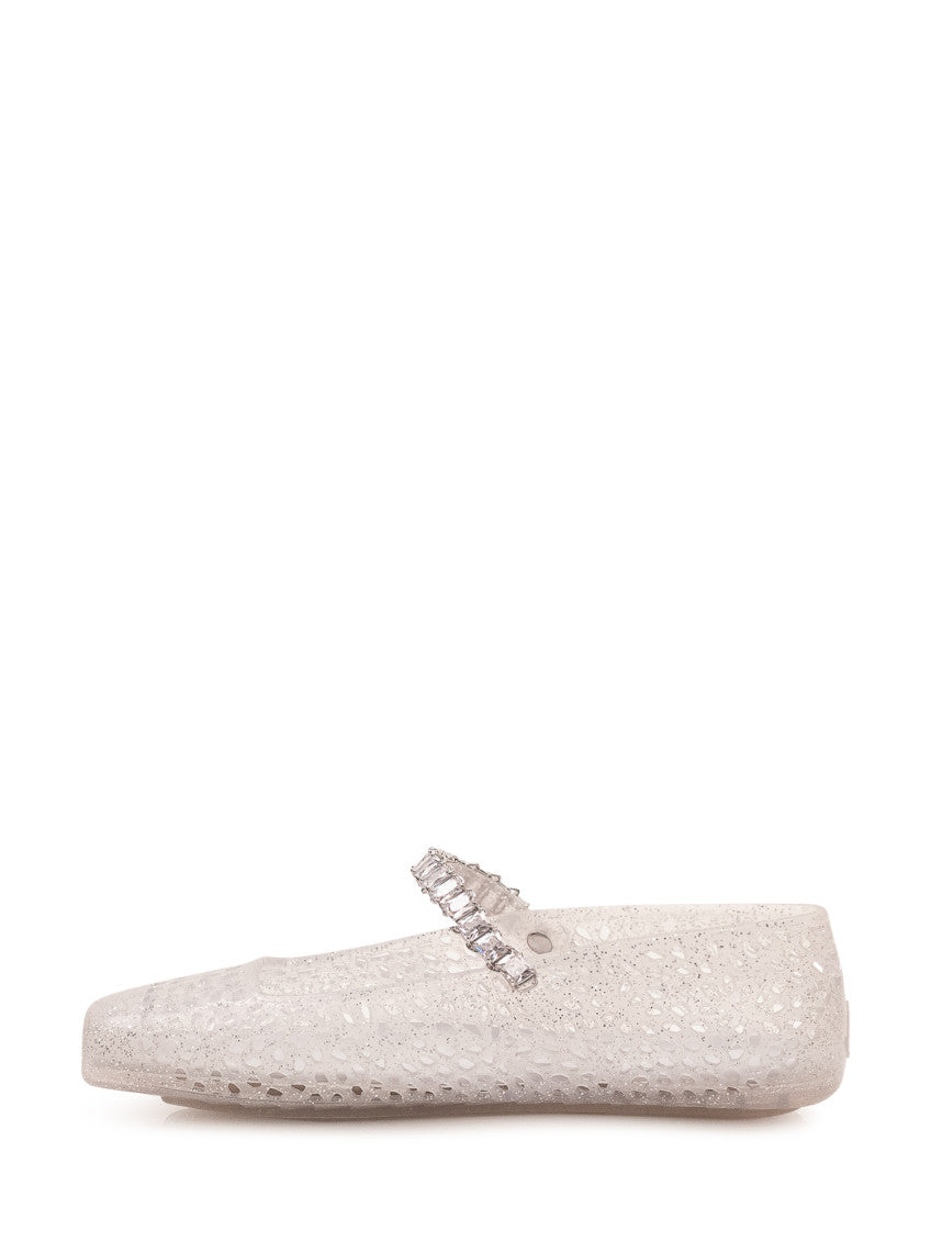 Silver Embellished Ballet Flats 4