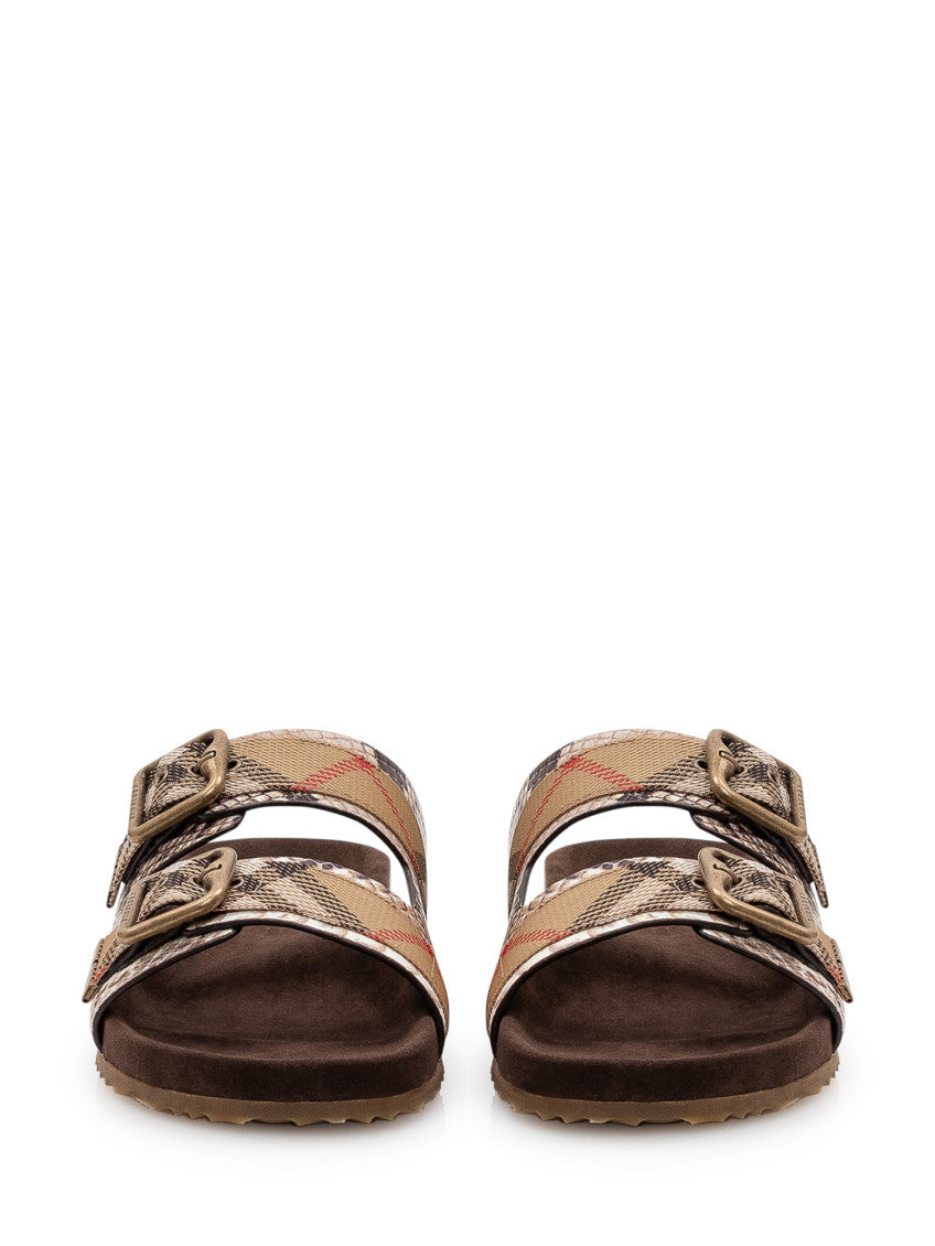 Brown Color Block Sandals 2