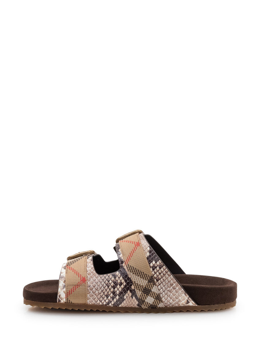 Brown Color Block Sandals 4