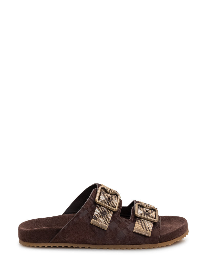 Brown Checks Sandals 1