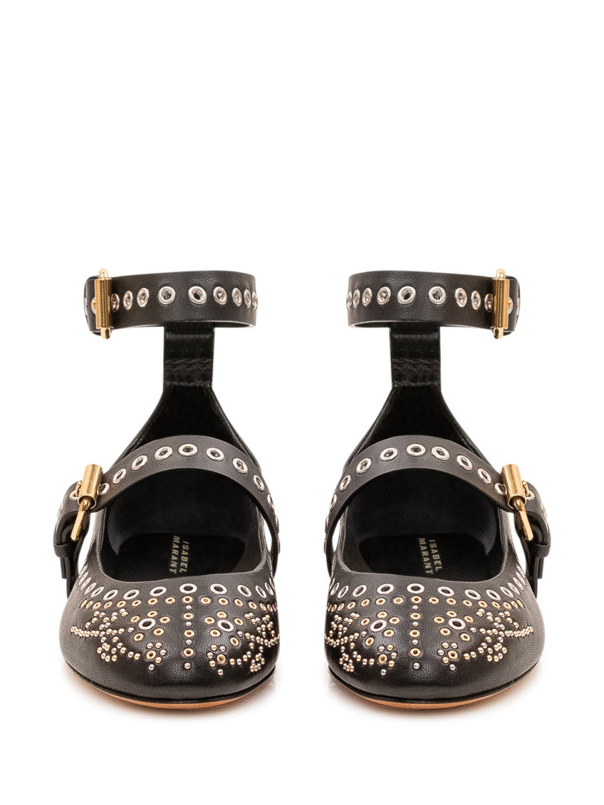 Black Ankle Strap Ballet Flats 2