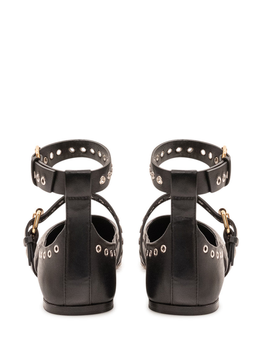 Black Ankle Strap Ballet Flats 3