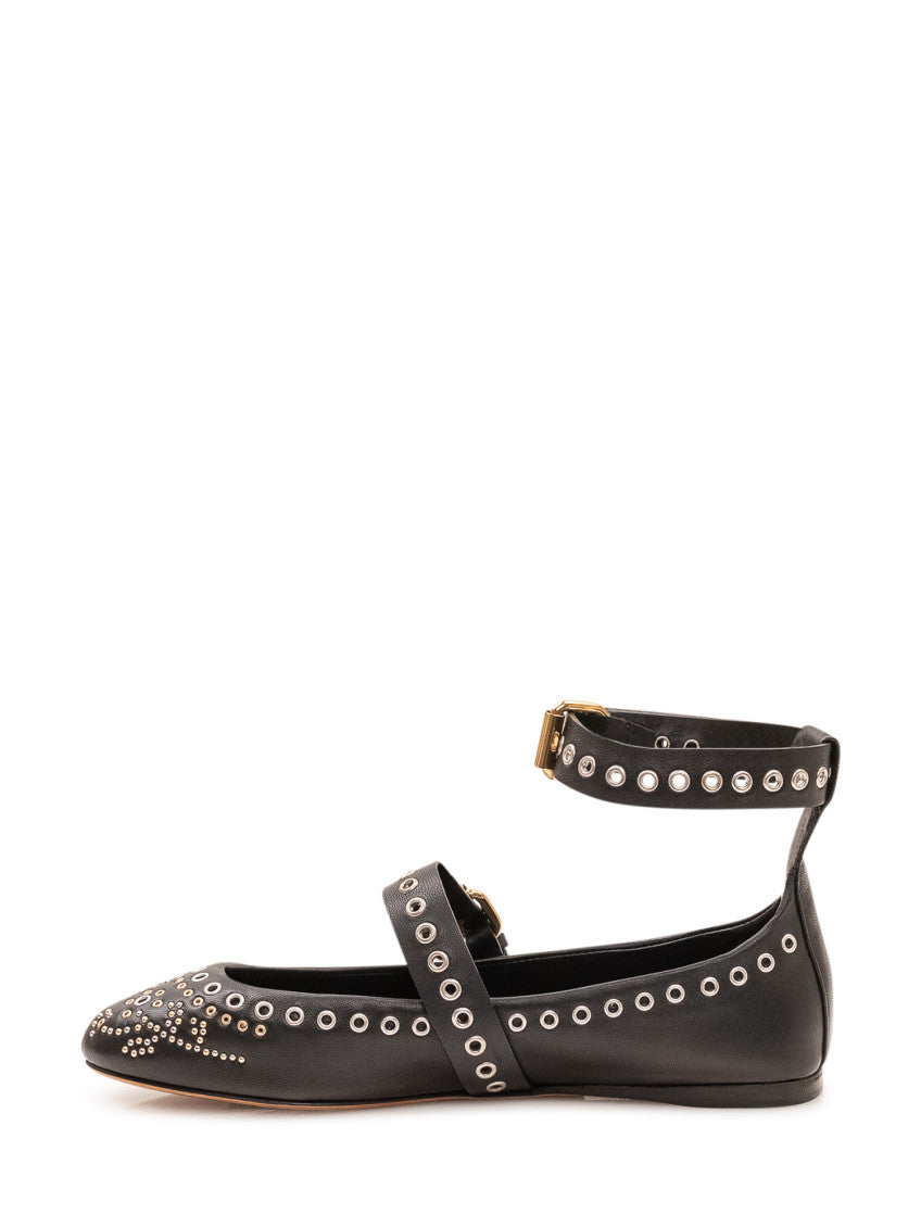 Black Ankle Strap Ballet Flats 4