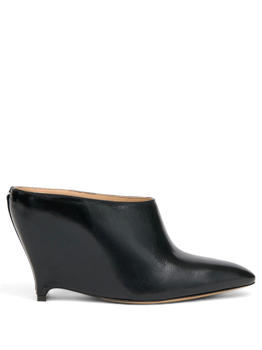 Black Solid Mules 1
