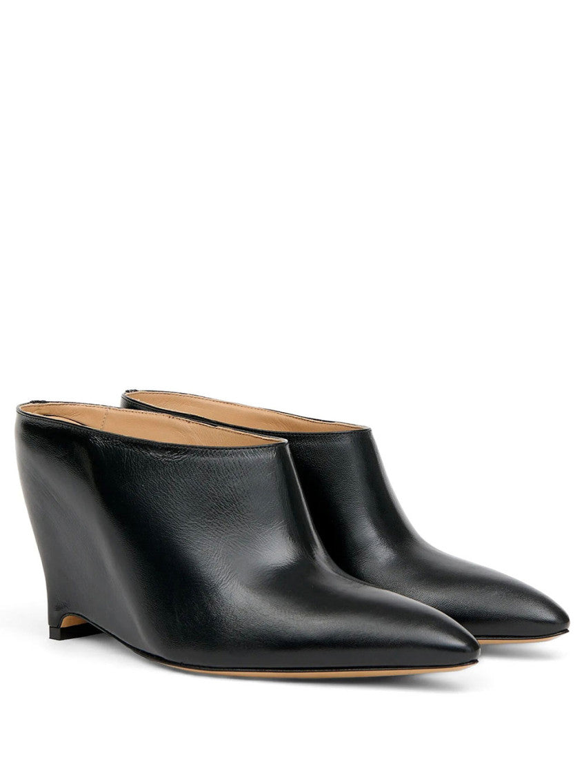 Black Solid Mules 2