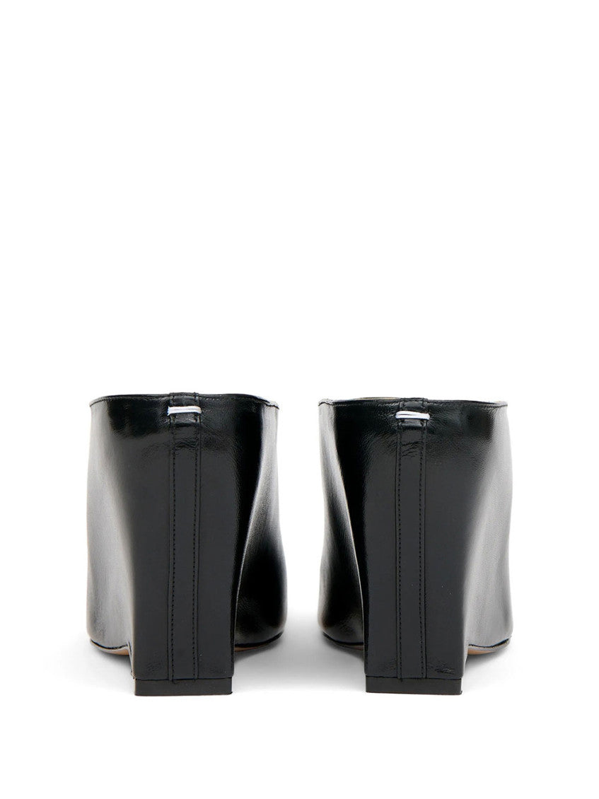 Black Solid Mules 3