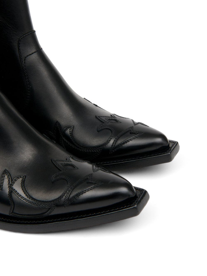 Black Embroidered Boots 4