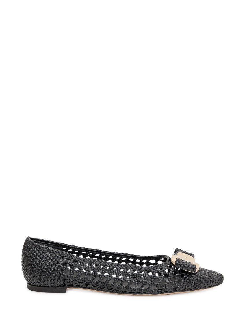 Black Woven Ballet Flats 1