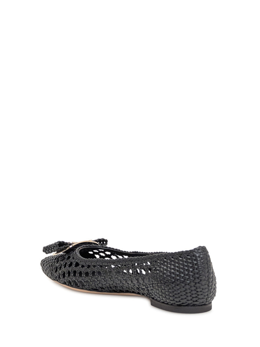 Black Woven Ballet Flats 3