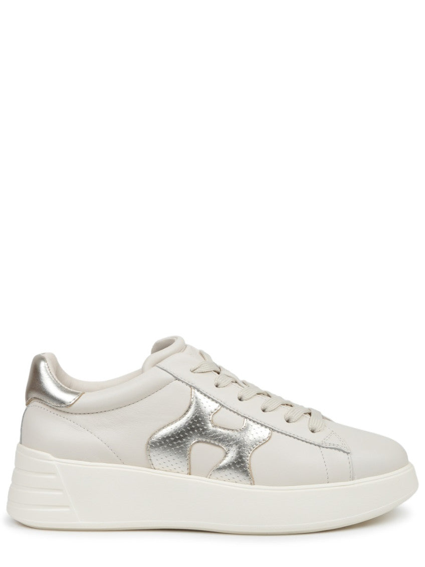 White Color Block Sneakers 1