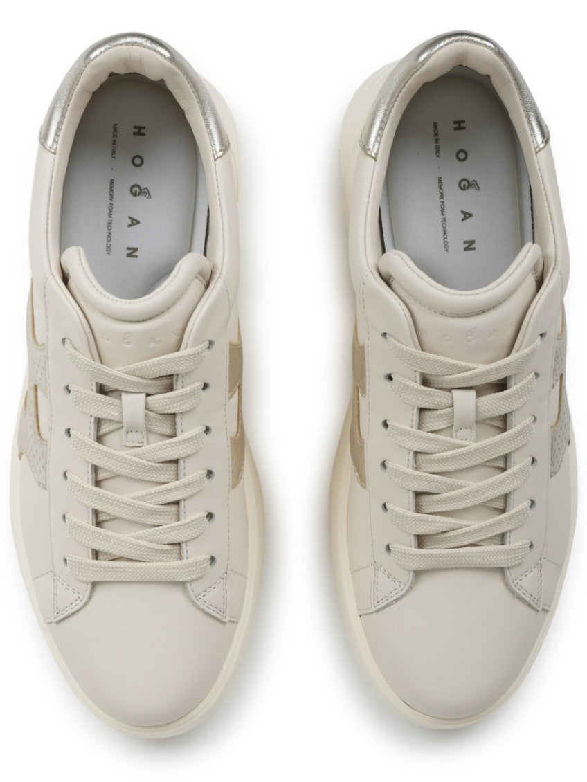White Color Block Sneakers 3