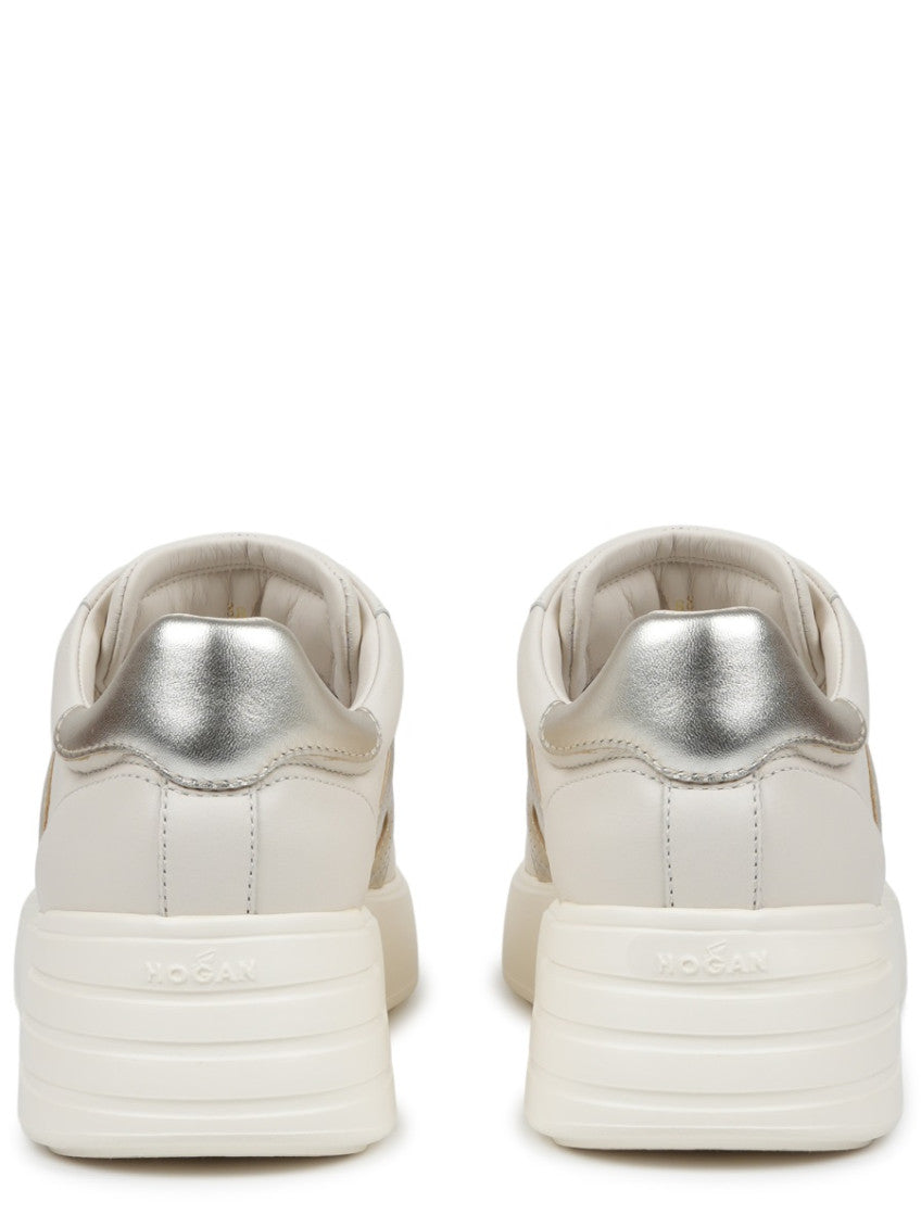 White Color Block Sneakers 5