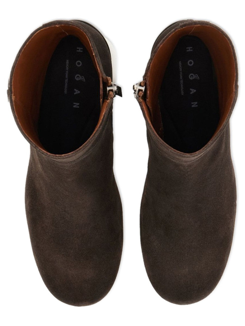 Dark Brown Zipper Boots 5