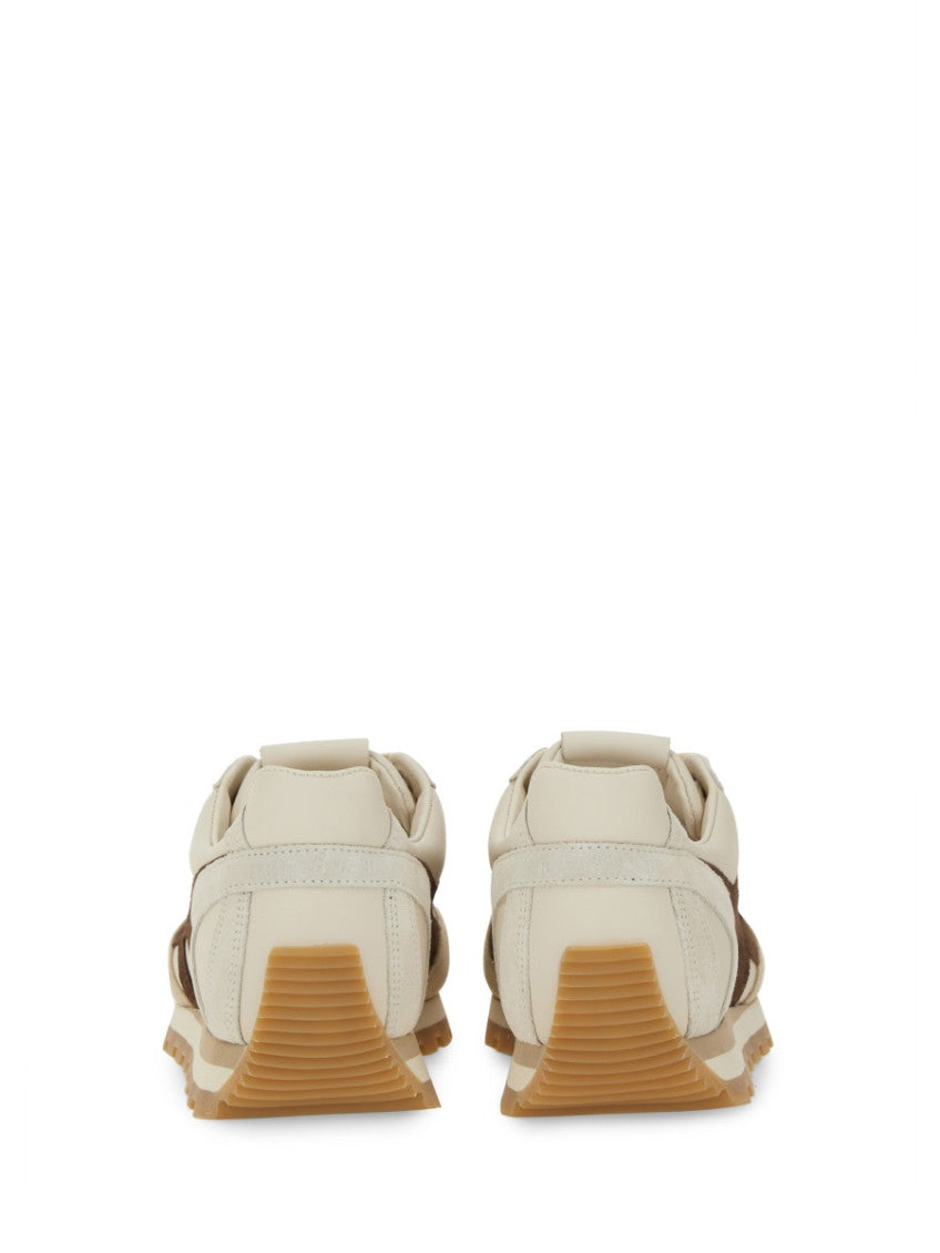 Beige Color Block  Sneakers 4