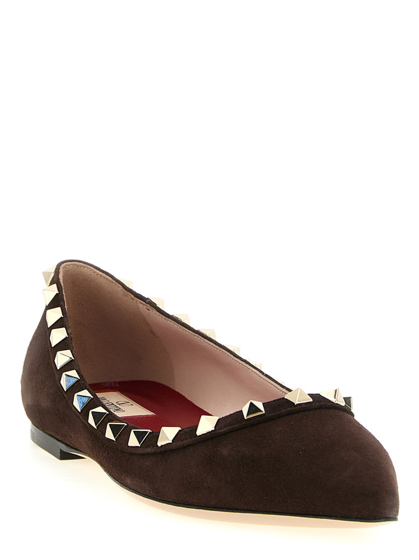 Dark Brown Studded Ballet Flats 2