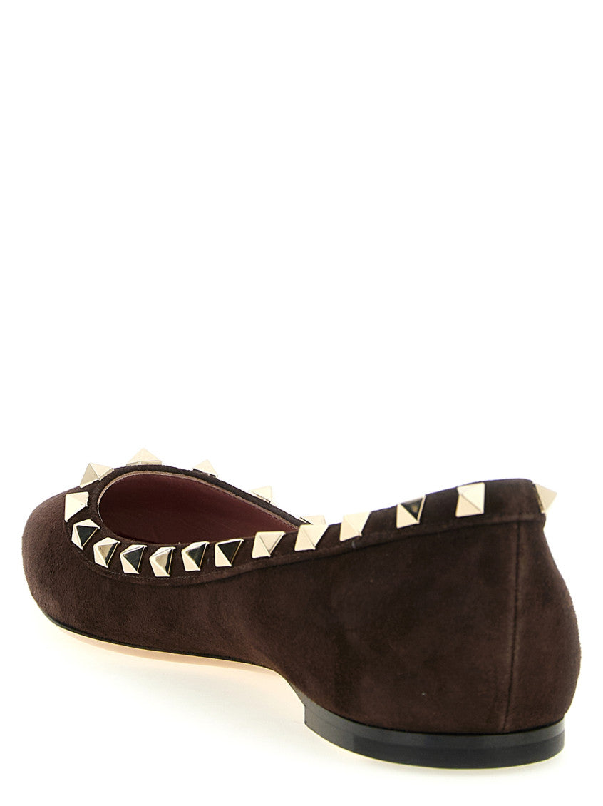 Dark Brown Studded Ballet Flats 3