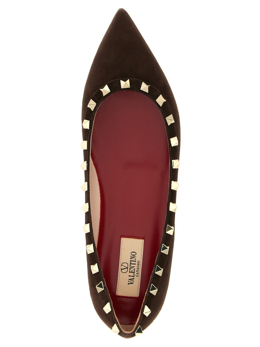Dark Brown Studded Ballet Flats 4