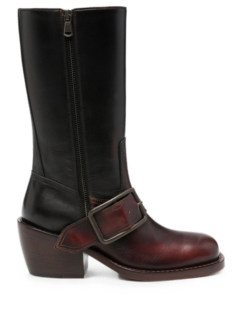 Black Color Block Boots 1